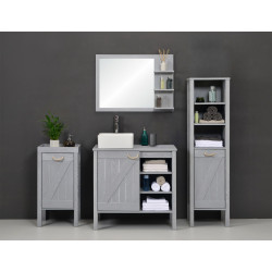 Miroir encadré l.85 x H.60 cm, effet chêne grisé, HOMESIGHT Seaside - Centrale Brico