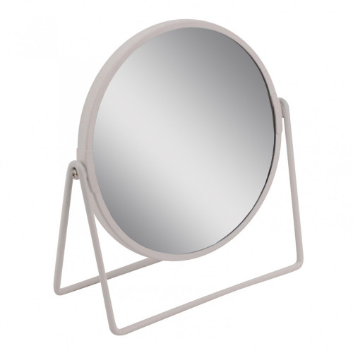 Miroir grossissant x 2 rond à poser, H.16 x l.16 x P.8.5 cm, Basic blanc - Centrale Brico