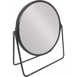 Miroir grossissant x 2 rond à poser, H.16 x l.16 x P.8.5 cm, Basic noir de marque Centrale Brico, référence: B6488300