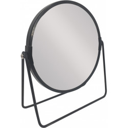 Miroir grossissant x 2 rond à poser, H.16 x l.16 x P.8.5 cm, Basic noir - Centrale Brico