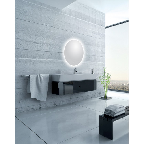 Miroir lumineux avec éclairage intégré, l.60 x H.60 cm Renzo - Centrale Brico