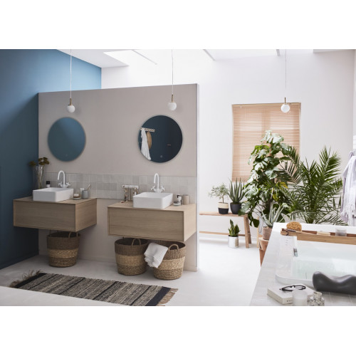 Miroir lumineux avec éclairage intégré, l.60 x H.60 cm Renzo - Centrale Brico