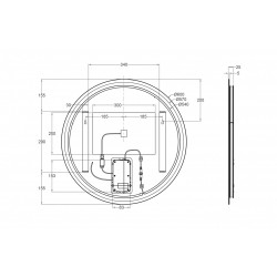 Miroir lumineux avec éclairage intégré, l.60 x H.60 cm Renzo - Centrale Brico