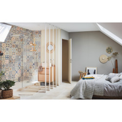 Travertin sol et mur intenso effet pierre beige foncé Travertin l.40.6 x L.61 cm - Centrale Brico