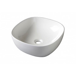 Vasque à poser céramique l.40.5 x P.40.5 cm blanc Lila de marque Centrale Brico, référence: B6500300