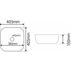 Vasque à poser céramique l.40.5 x P.40.5 cm blanc Lila - Centrale Brico