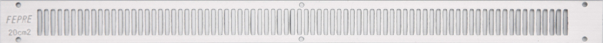 Entrée d'air aluminium anodisé, L.2.1 x l.28.5 cm