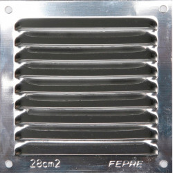 Grille d'aération acier inoxydable naturel, L.10 x l.10 cm de marque Centrale Brico, référence: B6505900