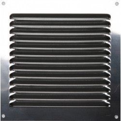 Grille d'aération acier inoxydable naturel, L.15 x l.15 cm - Centrale Brico