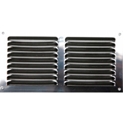 Grille d'aération acier inoxydable naturel, L.20 x l.10 cm de marque Centrale Brico, référence: B6506200