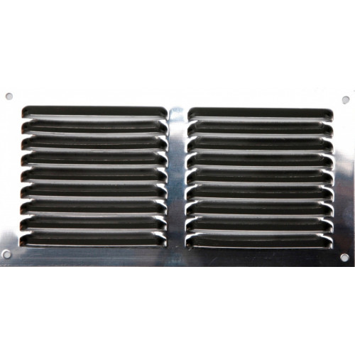 Grille d'aération acier inoxydable naturel, L.20 x l.10 cm - Centrale Brico