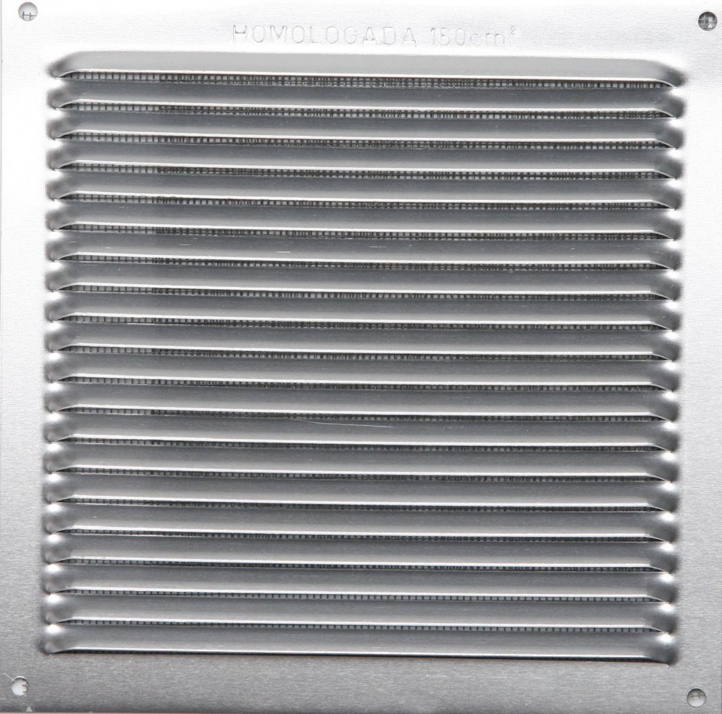 Grille d'aération aluminium anodisé, L.17 x l.17 cm