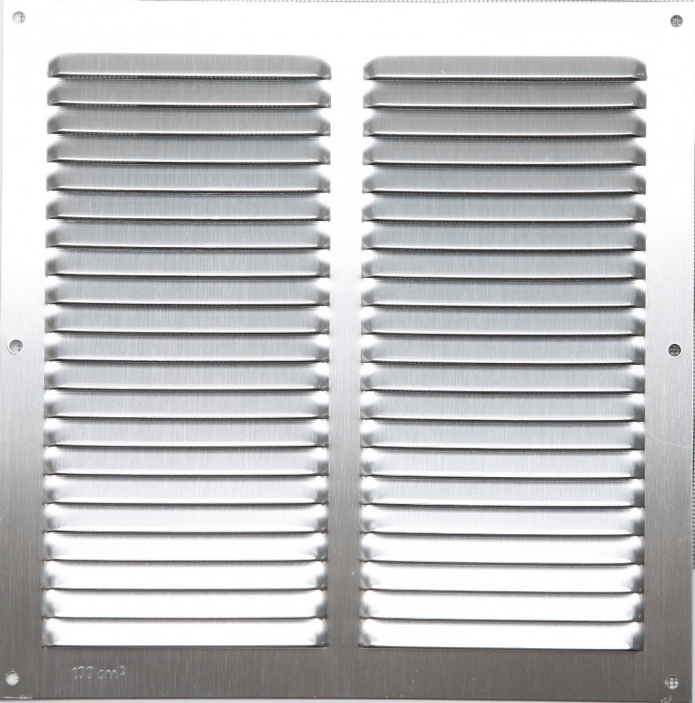 Grille d'aération aluminium anodisé, L.25 x l.25 cm