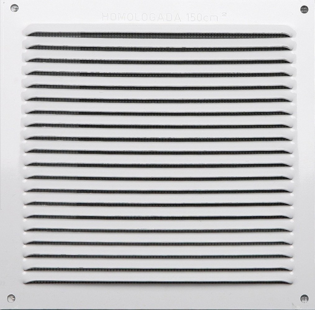 Grille d'aération aluminium laqué, L.17 x l.17 cm