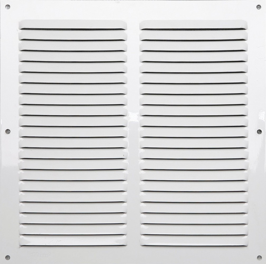 Grille d'aération aluminium laqué, L.25 x l.25 cm