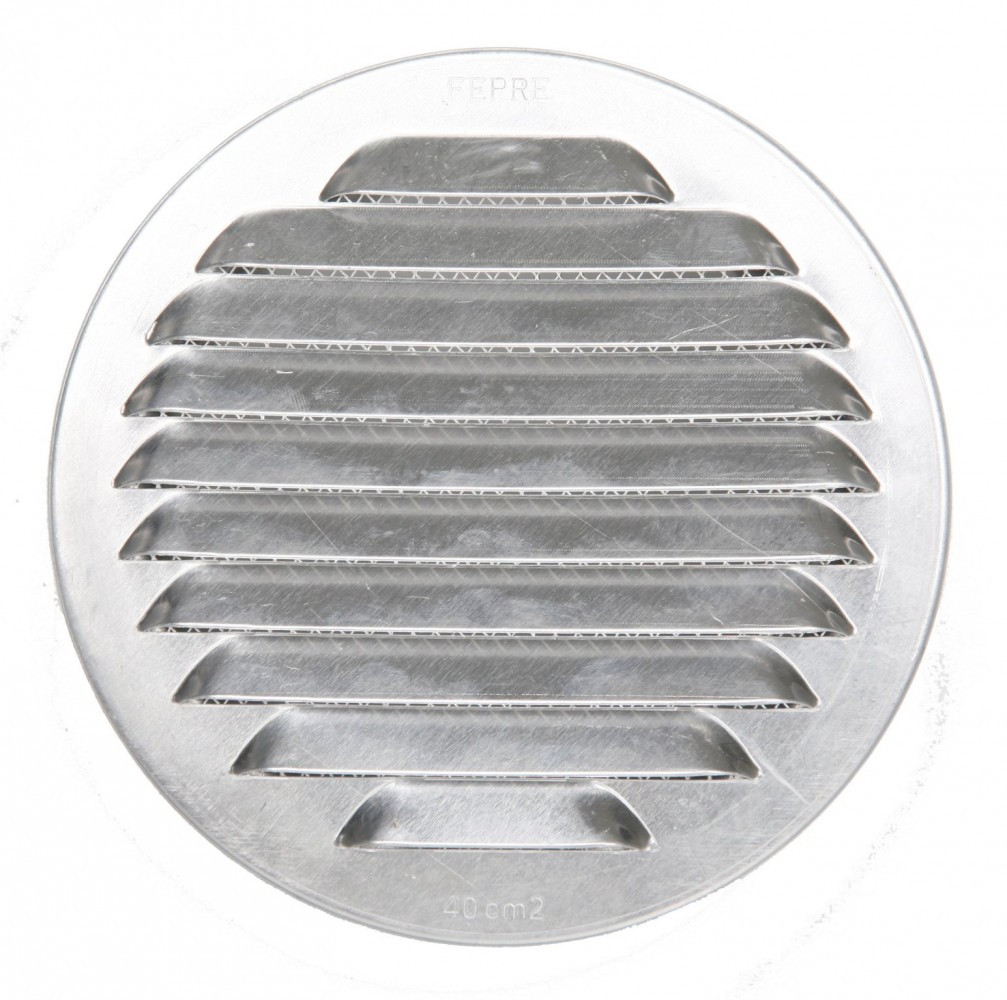 Grille d'aération aluminium naturel Diam.11 cm