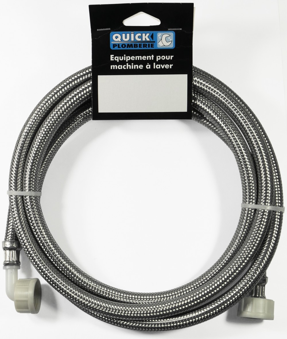 QUICK PLOMBERIE Flexible de raccordement inox coudé 250 cm FF 20X27 - vue 2