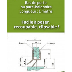 Joint d'étanchéité double lèvre H.2.5 cm translucide Joint de douche - Centrale Brico