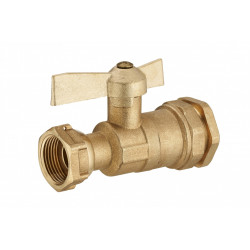 Vanne  à compression laiton D.25 pour tube en polyéthylène de marque QUICK PLOMBERIE, référence: B6520200