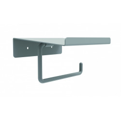 Dérouleur à papier WC métal avec tablette, gris / argent, basic de marque Centrale Brico, référence: B6522400