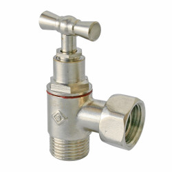 Robinet d'arrêt WC à clapet en équerre laiton nickelé de marque Centrale Brico, référence: B6523500