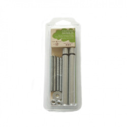 Kit de fixations invisibles métal chromé chêne, H.12 x P.23.5 cm - Centrale Brico