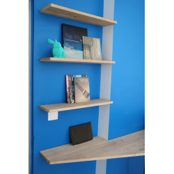 Kit de fixations invisibles métal chromé chêne, H.12 x P.23.5 cm - Centrale Brico