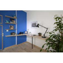 Kit de fixations invisibles métal chromé chêne, H.12 x P.23.5 cm - Centrale Brico