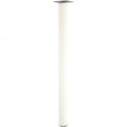 Lot de 4 pieds de table cylindrique fixes métal époxy blanc, 71 cm de marque Centrale Brico, référence: B6529700