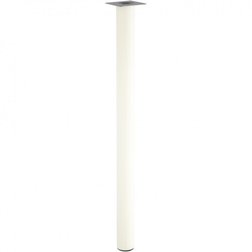 Lot de 4 pieds de table cylindrique fixes métal époxy blanc, 71 cm - Centrale Brico