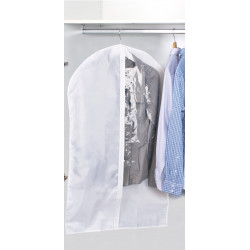 Housse à vêtements courte plastique blanc, H.90 x l.60 x P.60 cm - Centrale Brico