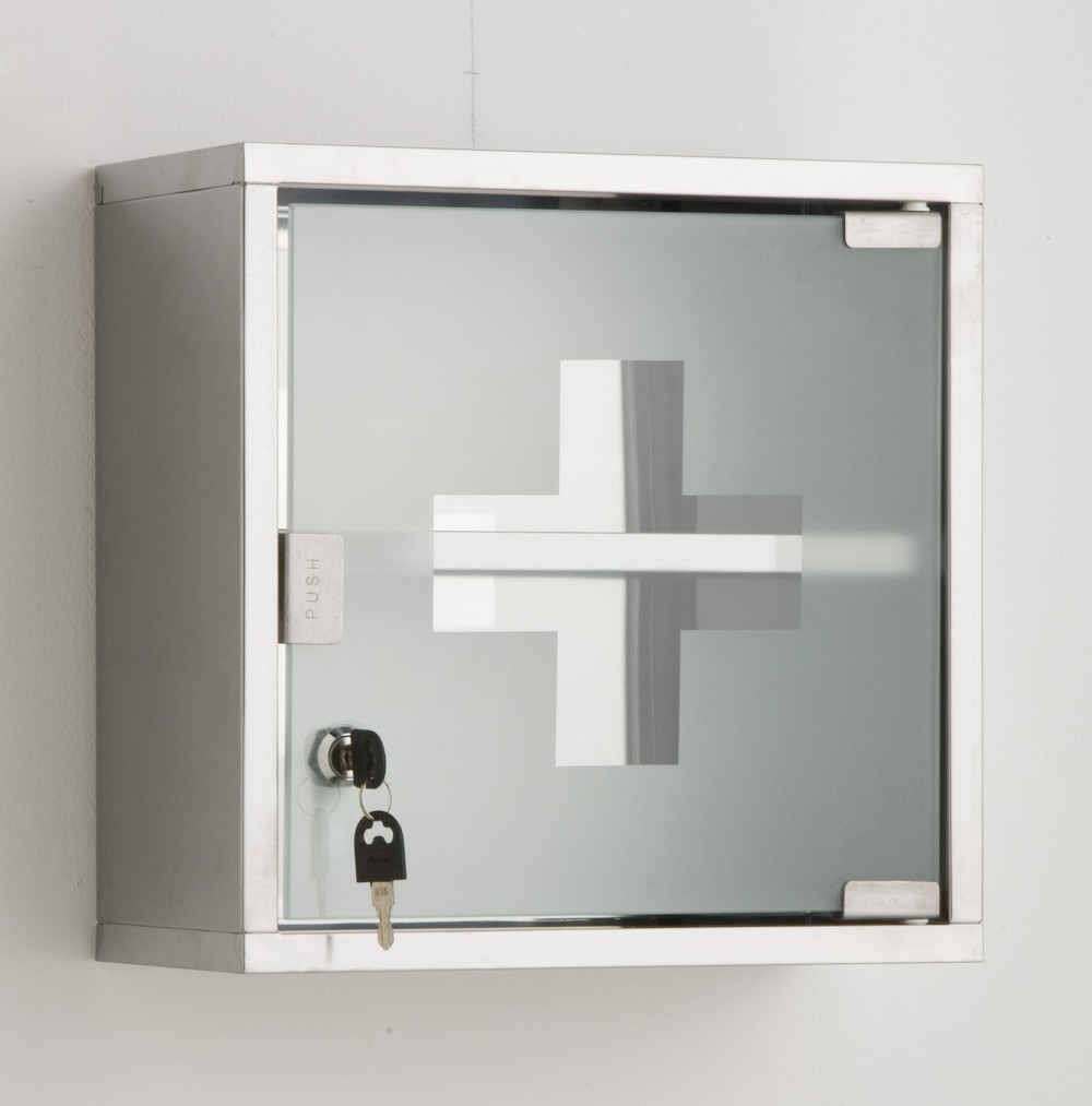 Armoire à pharmacie l.30 cm, imitation métal, Roma