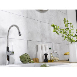 Dalle murale PVC blanc mat Dumawall+ DUMAPLAST L.65 x l.37,5 cm x Ep.5 mm de marque Centrale Brico, référence: B6536600