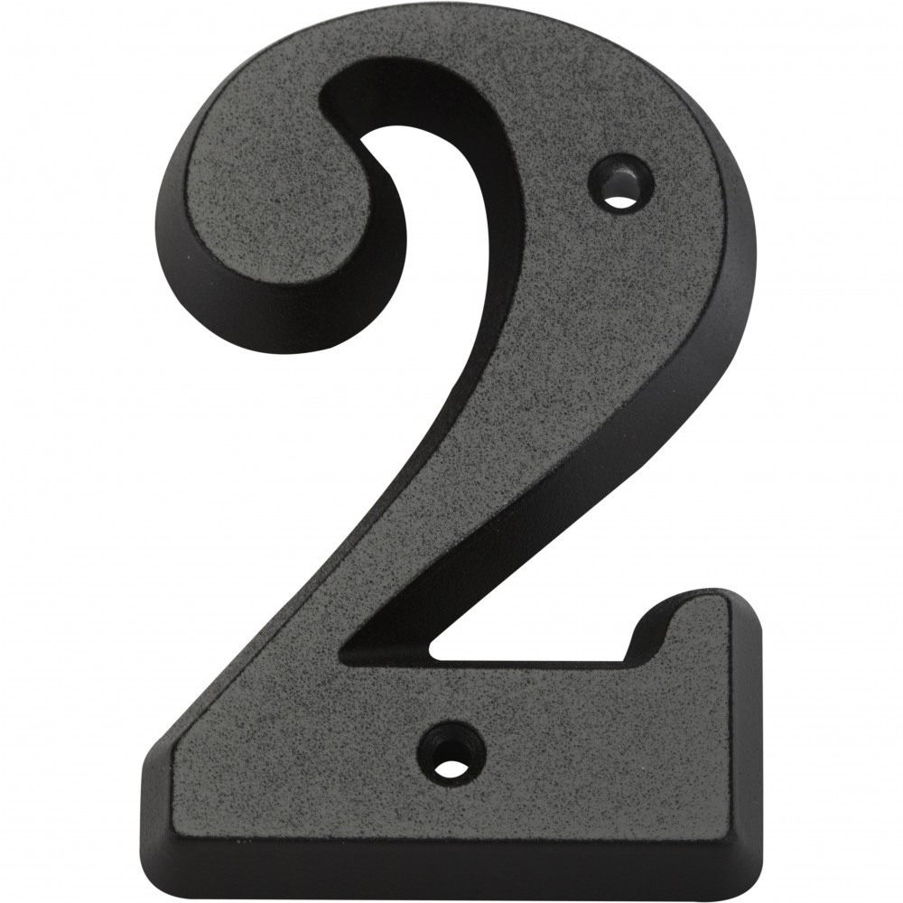 Chiffre 2 en zamak mat H.8 x l.4.5 cm