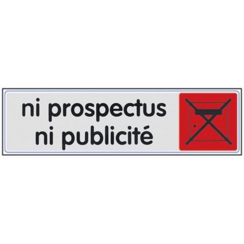Plaque ni prospectus ni pub en plastique - Novap