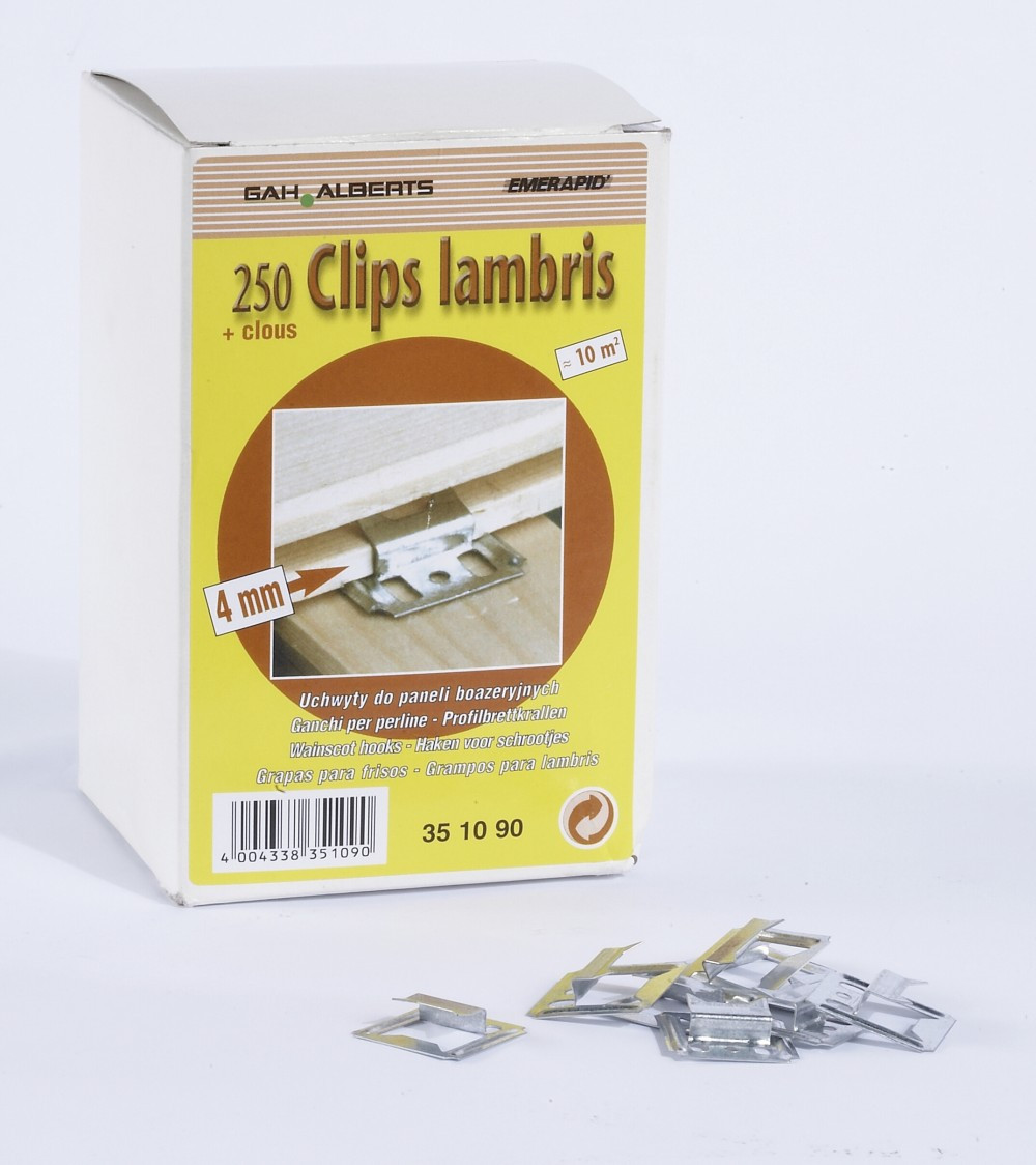 Lot de 250 clips + clous pour lambris bois