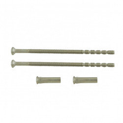 Lot de 2 vis et 2 douilles acier nickelé, L.9 x l.0.7 de marque Centrale Brico, référence: B6554900