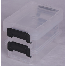 lot de 2 boîtes IRIS plastique transparent l.8.2 x P.12.2 x H.4.4 cm cm de marque Centrale Brico, référence: B6556800
