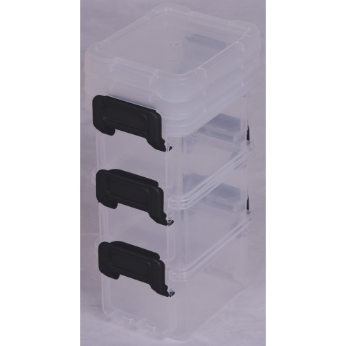 lot de 3 boites IRIS plastique transparent l.6.5 x P.9 x H.5.5 cm cm - Centrale Brico
