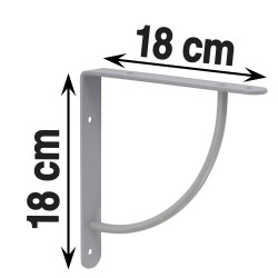Equerre Bi bop acier epoxy gris, H.18 x P.18 cm - Centrale Brico