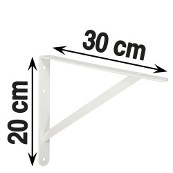 Equerre Dolmen acier epoxy blanc, H.20 x P.30 cm - Centrale Brico