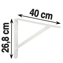 Equerre Dolmen acier epoxy blanc, H.26.8 x P.40 cm - Centrale Brico