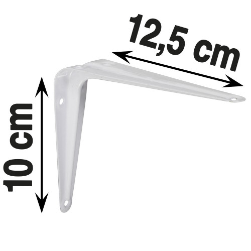 Equerre Emboutie acier epoxy blanc, H.10 x P.12.5 cm - Centrale Brico