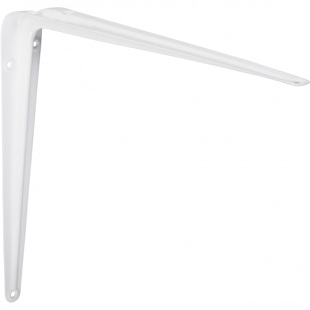 Equerre Emboutie acier epoxy blanc, H.35 x P.40 cm