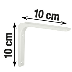 Equerre Moderne acier epoxy blanc, H.10 x P.10 cm - Centrale Brico