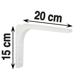 Equerre Moderne acier epoxy blanc, H.15 x P.20 cm - Centrale Brico