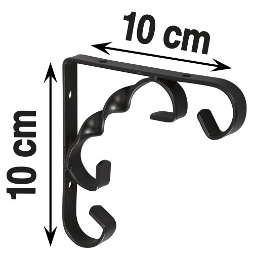 Equerre Rétro acier epoxy noir, H.10 x P.10 cm - Centrale Brico