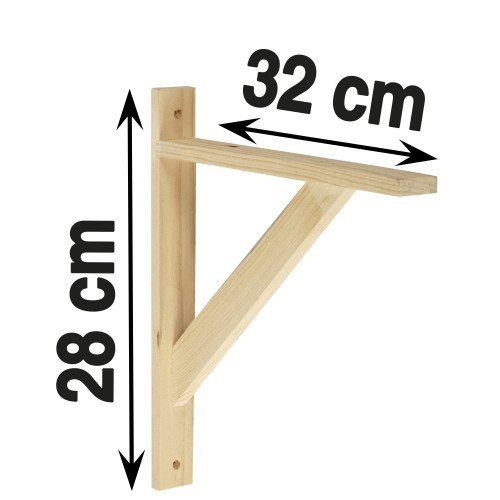 Equerre Solo bois brut naturel, H.17 x P.23 cm - Centrale Brico