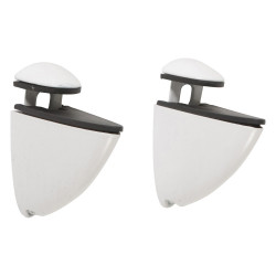 Lot de 2 équerres pince Pince zamak brillant blanc, H.5.5 x P.5.5 cm - Centrale Brico