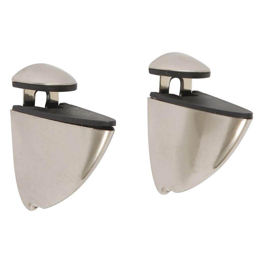 Lot de 2 équerres pince Pince zamak mat gris, H.5.5 x P.5.5 cm